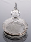FRANCE
Wine bottle coaster with lid
Wine bottle coaster, crystal and silver, old work, France circa 1900. Some bumps, a small chock below. diameter ...