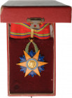 GABON
ORDER OF THE EQUATORIAL STAR
Commander's Cross, instituted in 1959. Neck Badge, 74x61 mm, gilt Silver, both sides enameled (minor damages), or...