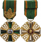 GERMANY - BADEN
Order of The Lion of Zähringen
Knight`s Cross with oak leaves. Breast Badge, 40 mm, GOLD, central medallion enameled, original susp...