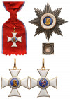 GERMANY - HESSEN-DARMSTADT
Order of Philip the Magnanimous 
A Grand Cross Set, instituted in 1840: sash Badge, 58 mm, in GOLD, both sides enameled, ...