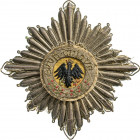 GERMANY - PREUSSEN
The Order of the Black Eagle 
An embroidered breast star with broad, thick rays made of thin,13 mm, silver strip, bordered with t...