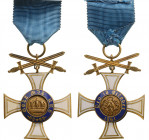 GERMANY - PREUSSEN
Order of the Crown 
3rd Class Cross Military, instituted in 1861. Breast Badge, 42 mm, gilt Bronze, both sides enameled, original...