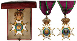 GERMANY - SAXONY
Saxe Ernestine House Order
A Commander’s Cross, 2nd Type, instituted in 1833 in GOLD, 89x58 mm, 36,45 g, both sides enameled, both ...