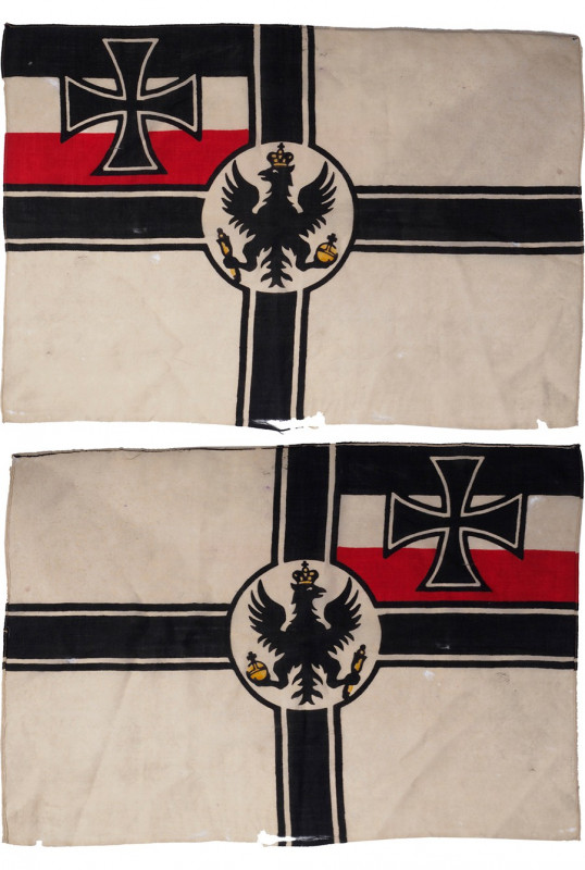 GERMANY - WWI
Patriotic German Imperial Flag 
In cotton, 69x48 cm. Excellent c...