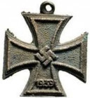 GERMANY - 3RD REICH
Iron Cross 1939 
Miniature of the 2nd Class, instituted in 1939. Breast Badge, 15 mm, silvered Metal. Rare and attractive! R! I-...