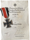 GERMANY - 3RD REICH
Iron Cross 1939 
2nd Class, instituted in 1939. Breast Badge, 44 mm, Silver,original suspension ring and ribbon together with aw...