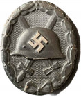 GERMANY- 3RD REICH
Wounded Badge
Black Grade. Breast Bagde, 44x37 mm, blackened Metal, vertical pin on the back. Fixation hook missing. II 
Estimat...