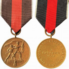 GERMANY- 3RD REICH
Entry Into The Sudetenland Medal
Breast Badge, 32 mm, Bronze, original suspension ring and ribbon. I 
Estimate: EUR 150 - 300
