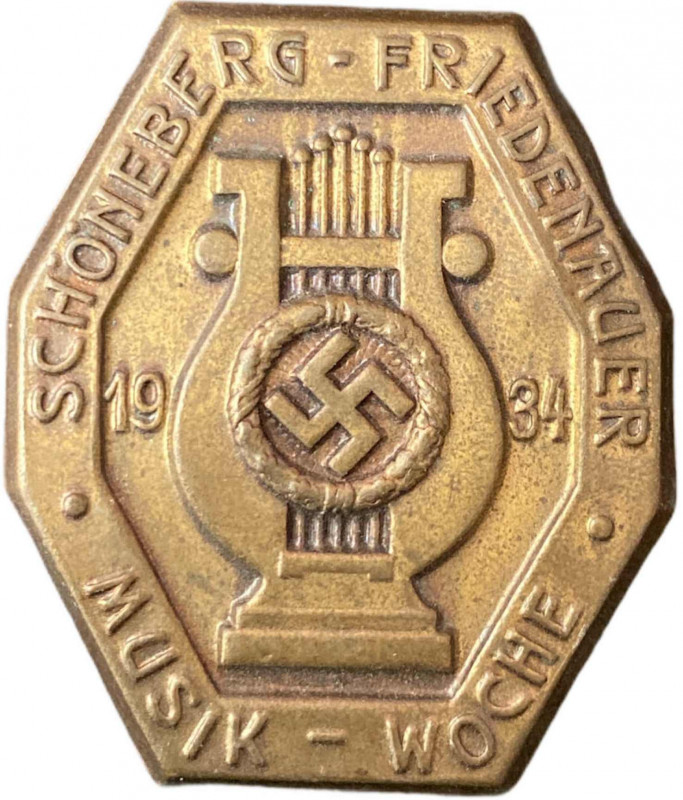 GERMANY- 3RD REICH
Schoneberg-Friedenauer Musical Week Badge 1934
Breast Badge...