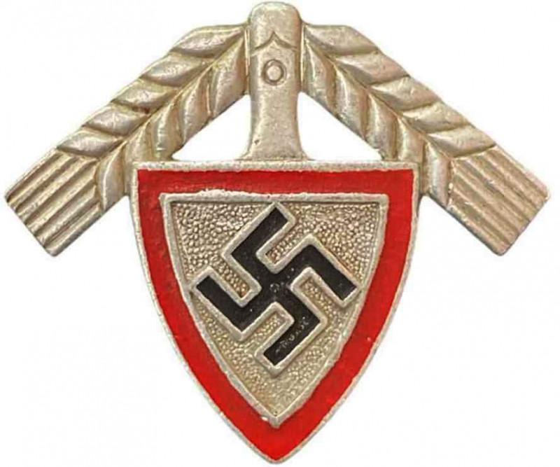 GERMANY- 3RD REICH
Reicharbeitsdienst Badge
38x45 mm, Aluminium, painted, make...