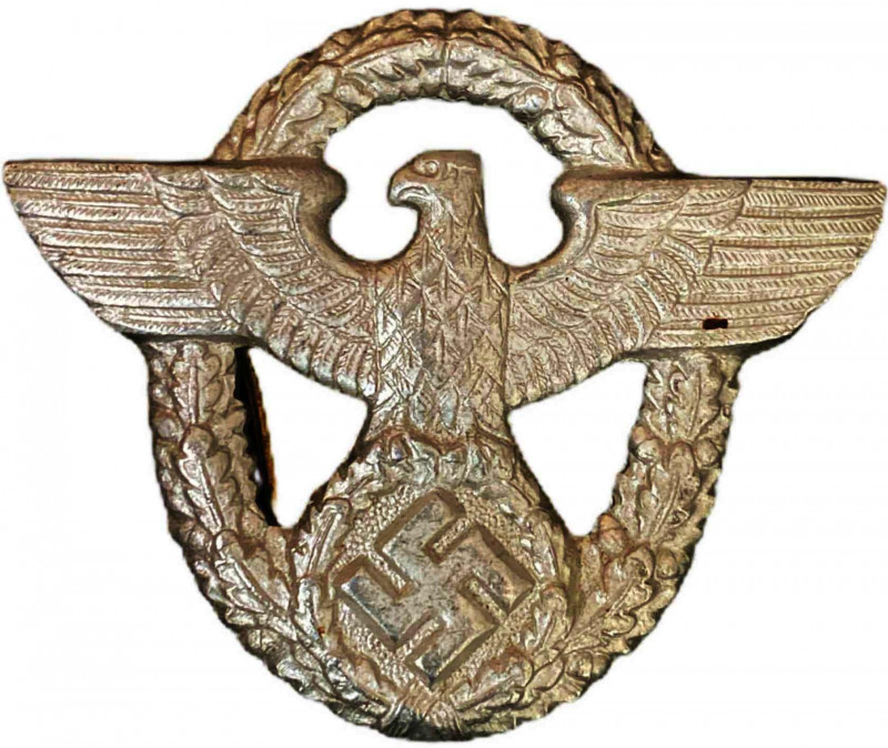 GERMANY- 3RD REICH
Uniform of Hat Badge
45x56 mm, Aluminium, two hooks on the ...