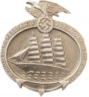 GERMANY- 3RD REICH
Tag der Deutches Seefahrt Badge 1935
Breast Badge, 40x45 mm, Aluminium, maker`s mark "G.FR. KECK&SOHN PFORZHEIM". horizontal fixa...