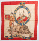 GREAT BRITAIN
Large scarf / pennant 
Large scarf / pennant in ancient fabric, with the effigy of King Edward VII of England, Anglo-Norman currency (...