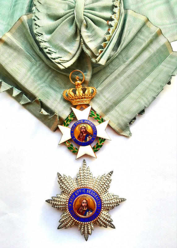 GREECE
ORDER OF THE REDEEMER
Grand Cross Set, 2nd Type. Sash Badge, 86x55 mm, ...