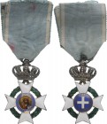 GREECE
ORDER OF THE REDEEMER
Knight`s Cross 2nd Type. Breast Badge, 55x35 mm, Silver, hallmarked on the ring, enameled (chips), original suspension ...