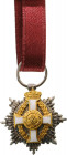 GREECE
ORDER OF GEORGE I
A Grand Cross star’s miniature, 14x12 mm, in Silver, with centre made of gilt silver and white enamel; with suspension ring...