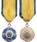 GREECE
Order of Welfare 
A miniature of the order, 18x15 mm, in Silver, with enameled details, finely painted centre medallion; round upper loop, ro...