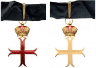 INTERNATIONAL OR PRIVATE ORDERS
TEMPLAR ORDER
Commander's Cross. Neck Badge, 85x56 mm, gilt Metal, enameled, original black silk ribbon. I 
Estimat...
