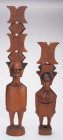 INTERNATIONAL
Two totem sculptures
Two totem sculptures, male and female characters forming a pair (symbol of union ? ...). Light soft tropical wood...