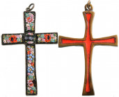 INTERNATIONAL
Lot consisting of two religious objects
Lot consisting of two religious objects: 1 ° a Latin neck cross with flared branches in bronze...
