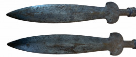 IRAN - PERSIA
A Spear-head
Persia - A Spear-head Made of iron, with tongue-shaped blade of flattened lens section, broadening at the base into two s...