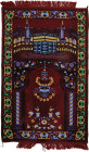 ISLAMIC ART
Wool Muslim prayer rug
Wool Muslim prayer rug on mechanical frame, figurative decoration about the holy place of the Kaaba "al-ajar al-A...