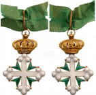ITALY
ORDER OF SAINT MAURICE AND LAZARUS
Commander`s Cross, 3rd Class, instituted in 1434. Neck Badge, 56 mm, GOLD, both sides enameled, original su...
