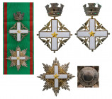 ITALY
ORDER OF MERIT OF THE ITALIAN REPUBLIC
Grand Cross Set, 1st Class, 1st Type, instituted in 1951. Sash Badge, 98x71 mm, gilt Silver, both sides...