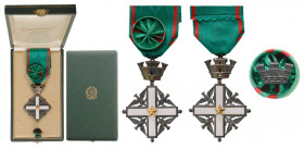 ITALY
ORDER OF MERIT OF THE ITALIAN REPUBLIC
Officer's Cross, 4th Class, 1st Type, instituted in 1951. Breast Badge, 61x45 mm, Silver, both sides en...