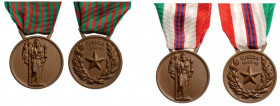 ITALY
Lot of 2 Commemorative Medals
Italian Republic 1940-43 War Commemorative Medal, 1943-44 War Commemorative Medal. Breast Badges, Bronze, 33 mm,...