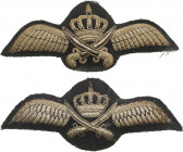JORDAN
Pilot Wings
2 Pilot Wings of the Arab Army, type 1. Breast badges, 50x110 mm approximately. (2) 
Estimate: EUR 150 - 300