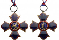 LIECHTENSTEIN
Order of Merit of the Principality of Liechtenstein
A Grand Cross set: sash badge, 67x62 mm, in gilt Silver with dark blueenameled arm...