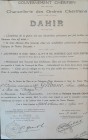 MOROCCO
ORDER OF OUISSAM ALAOUITE CHERIFIEN
Commander`s Cross Awarding Document, 3rd Class, instituted in 1913. Copy of French translation, 331x210 ...