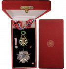 PARAGUAY
ORDER OF NATIONAL MERIT
Grand Officer Set, 2nd Class, instituted in 1825. Neck Badge, 95x63 mm, gilt Silver, both sides enameled, with laur...