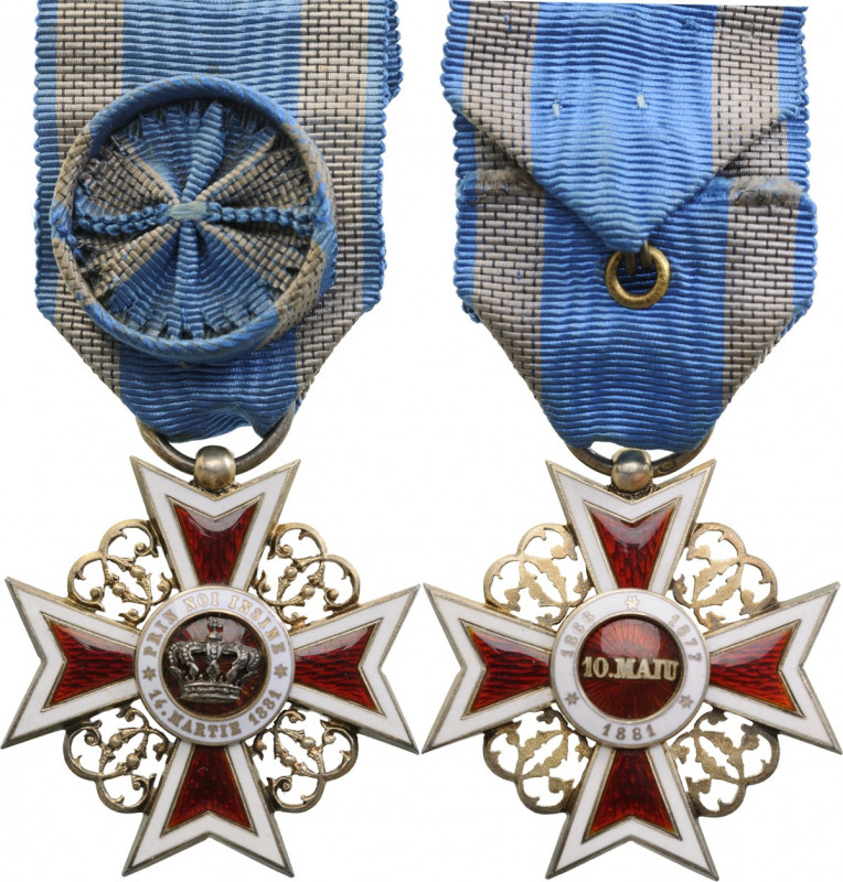 ROMANIA
ORDER OF THE CROWN OF ROMANIA, 1881
Officer 's Cross, 1st Model, Civil...