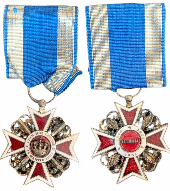 ROMANIA
ORDER OF THE CROWN OF ROMANIA, 1881
Knight 's Cross, 1st Model, Miltar...