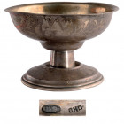 RUSSIA
Silver gilt dessert cup, circular and pedestal base
Engraving of pears, apples and grain, dedication on 1856 on the base "For my niece Mila, ...