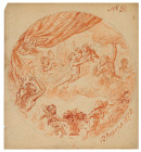 RUSSIA
A blood rose watercolor on paper
Circular view representing a project for ceiling decoration "Characters in clouds", monogram "E" of Nikolai ...