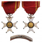 SPAIN
Military Order of St. Ferdinand 
Knight`s Cross instituted in 1811. Breast Badge, 42x37 mm, Silver, enameled, central medalion Gold, enameled,...