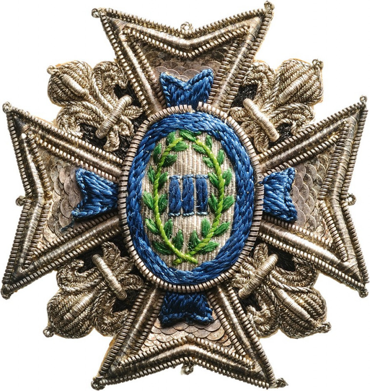 SPAIN
ORDER OF CHARLES III 
An embroidered, Numerary Commander’s Breast Star o...