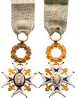 SPAIN
ORDER OF CHARLES III 
A Knight’s Cross, 1st part of the 19th Century, 1st Type, 4th Class, instituted in 1771. Breast Badge, 35 mm, GOLD, both...