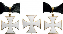 SPAIN
RELIGIOUS ORDER
Grand Officer's Set. Neck Badge, 55 mm, gilt Silver, both sides enameled, original suspension ring, ornamented loop and ribbon...
