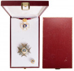 SPAIN
ROYAL AND MILITARY ORDER OF SAINT HERMENEGILDO
Grand Cross Set, 1st Class, instituted in 1815. Sash Badge, 37 mm, gilt Bronze, both sides enam...
