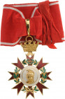 SPAIN
Order of Merit of The Republican Government
A Commander’s Badge of the Order, 66x50 mm, in gilt Silver: 8-pointed, red enameled star, flanked ...