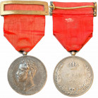 SPAIN
King Alfonso XIII Proclamation Medal
Breast Badge, 30 mm, Silver, original suspension ring and ribbon with clasp. Scarce! I R! 
Estimate: EUR...