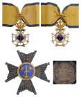 SWEDEN
ORDER OF THE SWORD
2nd Class Set, instituted in 1748. Neck Badge, 80x55 mm, GOLD, enameled, original crown suspension ring and ribbon. Breast...
