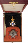 SWEDEN
ORDER OF THE NORTHERN STAR
Grand Cross Set, 1st Class, 1st Type, instituted in 1748. Sash Badge, 79x55 mm, GOLD, both sides enameled, both ce...