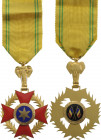 TCHAD
NATIONAL ORDER
Knight`s Cross, instituted in 1960. Breast Badge, 73x44 mm, gilt Bronze, enameled, original suspension device and ribbon. I 
E...