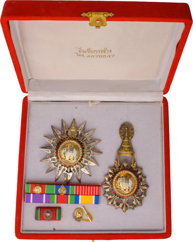 THAILAND
ORDER OF THE WHITE ELEPHANT
Grand Cross Set, 1st Class, 2nd Type. Sas...