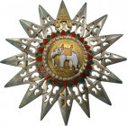 THAILAND
ORDER OF THE WHITE ELEPHANT
Grand Officer's Star, 2nd Class, 2nd Type, instituted in 1861. Breast Star, 83 mm, gilt Silver with smooth rays...